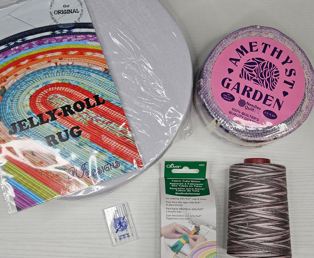 Jelly Roll/Fabric Strip Rug Craft Chest Kit - Needles Quilt Studio Amethyst Garden