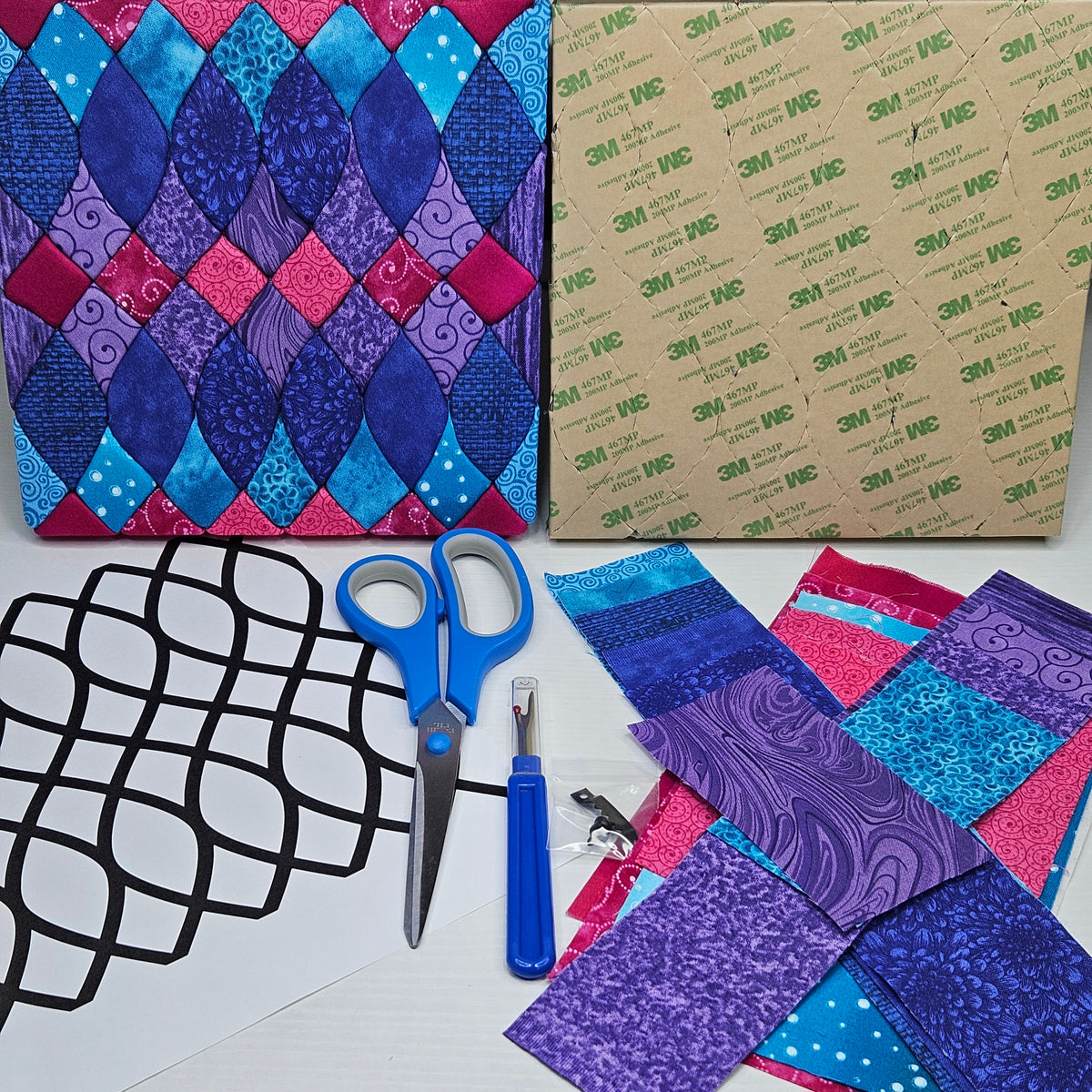 Geometric Abstract Pattern Kinusaiga Craft Chest Kit 8x8